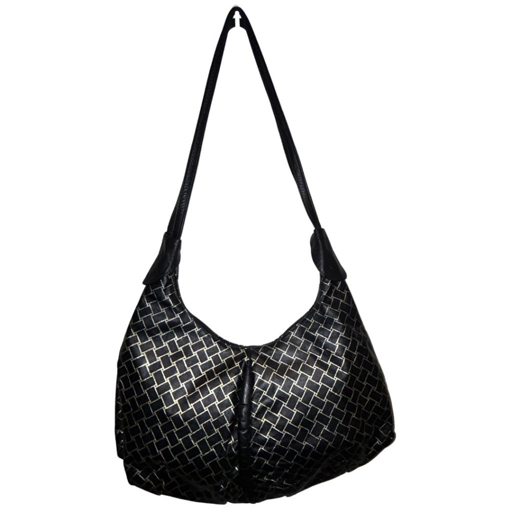 Handbag Women Leather Mark Lauren Crescent Gold Geometric Design Hobo